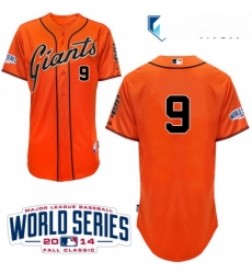 Mens Majestic San Francisco Giants 9 Brandon Belt Authentic Orange Alternate Cool Base w2014 World Series Patch MLB Jersey Mens Majestic San Francisco Giants 9 Brandon Belt Authentic Orange Alternate Cool Base w2014 World Series Patch MLB Jersey