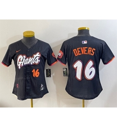 Women San Francisco Giants 16 Rafael Devers Anthracite 2025 City Connect Limited Stitched Baseball Jersey 