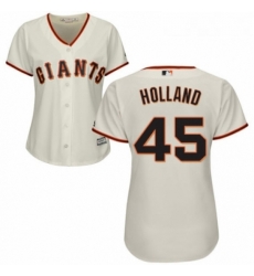 Womens Majestic San Francisco Giants 45 Derek Holland Authentic Cream Home Cool Base MLB Jersey Womens Majestic San Francisco Giants 45 Derek Holland Authentic Cream Home Cool Base MLB Jersey