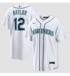 Men Seattle Mariners 12 Josh Naylor White Cool Base Limited Stitched jersey Men Seattle Mariners 12 Josh Naylor White Cool Base Limited Stitched jersey