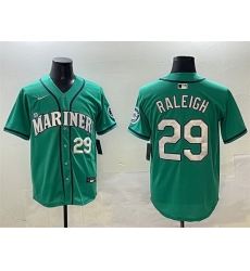 Men Seattle Mariners 29 Cal Raleigh Aqua Limited Stitched Jersey Men Seattle Mariners 29 Cal Raleigh Aqua Limited Stitched Jersey