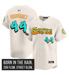 Men Seattle Mariners 44 Julio Rodr EDguez Cream 2025 Graffiti Emerald Drop Edition Vapor Premier Limited Stitched Jersey Men Seattle Mariners 44 Julio Rodr EDguez Cream 2025 Graffiti Emerald Drop Edition Vapor Premier Limited Stitched Jersey