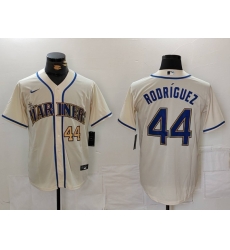 Men Seattle Mariners 44 Julio Rodriguez Cream Cool Base Stitched Jersey Men Seattle Mariners 44 Julio Rodriguez Cream Cool Base Stitched Jersey