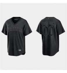 Men Seattle Mariners Active Player Custom Black Pitch Black Fashion Replica Stitched Jersey Men Seattle Mariners Active Player Custom Black Pitch Black Fashion Replica Stitched Jersey