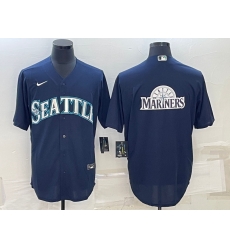 Men Seattle Mariners Navy Team Big Logo Cool Base Stitched Jersey Men Seattle Mariners Navy Team Big Logo Cool Base Stitched Jersey