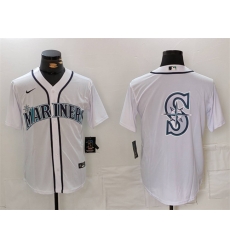 Men Seattle Mariners White Team Big Logo Cool Base Stitched Jersey Men Seattle Mariners White Team Big Logo Cool Base Stitched Jersey