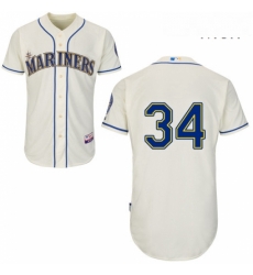 Mens Majestic Seattle Mariners 34 Felix Hernandez Replica Cream Alternate Cool Base MLB Jersey Mens Majestic Seattle Mariners 34 Felix Hernandez Replica Cream Alternate Cool Base MLB Jersey