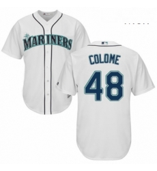 Mens Majestic Seattle Mariners 48 Alex Colome Replica White Home Cool Base MLB Jersey Mens Majestic Seattle Mariners 48 Alex Colome Replica White Home Cool Base MLB Jersey