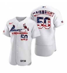 Men St Louis St.Louis Cardinals 50 Adam Wainwright Men Nike White Fluttering USA Flag Limited Edition Flex Base MLB Jersey Men St Louis St.Louis Cardinals 50 Adam Wainwright Men Nike White Fluttering USA Flag Limited Edition Flex Base MLB Jersey