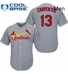 Mens Majestic St Louis Cardinals 13 Matt Carpenter Replica Grey Road Cool Base MLB Jersey Mens Majestic St Louis Cardinals 13 Matt Carpenter Replica Grey Road Cool Base MLB Jersey