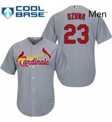 Mens Majestic St Louis Cardinals 23 Marcell Ozuna Replica Grey Road Cool Base MLB Jersey Mens Majestic St Louis Cardinals 23 Marcell Ozuna Replica Grey Road Cool Base MLB Jersey