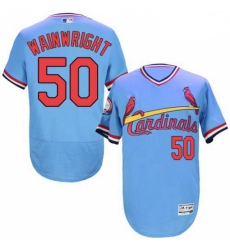 Mens Majestic St Louis Cardinals 50 Adam Wainwright Light Blue FlexBase Authentic Collection MLB JerseyCoopers Mens Majestic St Louis Cardinals 50 Adam Wainwright Light Blue FlexBase Authentic Collection MLB JerseyCoopers