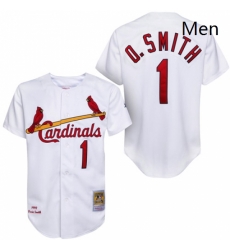 Mens Mitchell and Ness 1992 St Louis Cardinals 1 Ozzie Smith Replica White Throwback MLB Jersey Mens Mitchell and Ness 1992 St Louis Cardinals 1 Ozzie Smith Replica White Throwback MLB Jersey