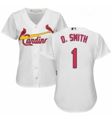 Womens Majestic St Louis Cardinals 1 Ozzie Smith Authentic White Home Cool Base MLB Jersey Womens Majestic St Louis Cardinals 1 Ozzie Smith Authentic White Home Cool Base MLB Jersey