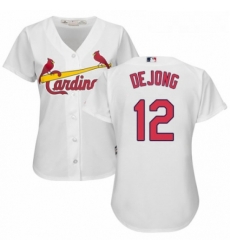 Womens Majestic St Louis Cardinals 12 Paul DeJong Authentic White Home Cool Base MLB Jersey Womens Majestic St Louis Cardinals 12 Paul DeJong Authentic White Home Cool Base MLB Jersey