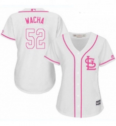Womens Majestic St Louis Cardinals 52 Michael Wacha Replica White Fashion MLB Jersey