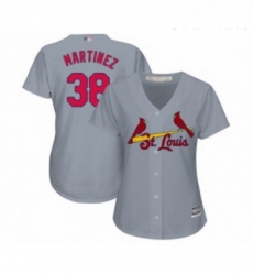 Womens St Louis Cardinals 38 Jose Martinez Replica Grey Road Cool Base Baseball Jersey Womens St Louis Cardinals 38 Jose Martinez Replica Grey Road Cool Base Baseball Jersey