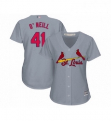 Womens St Louis Cardinals 41 Tyler O Neill Replica Grey Road Cool Base Baseball Jersey Womens St Louis Cardinals 41 Tyler O Neill Replica Grey Road Cool Base Baseball Jersey