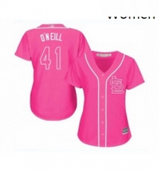 Womens St Louis Cardinals 41 Tyler O Neill Replica Pink Fashion Cool Base Baseball Jersey Womens St Louis Cardinals 41 Tyler O Neill Replica Pink Fashion Cool Base Baseball Jersey