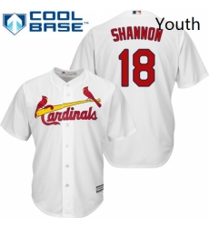 Youth Majestic St Louis Cardinals 18 Mike Shannon Replica White Home Cool Base MLB Jersey Youth Majestic St Louis Cardinals 18 Mike Shannon Replica White Home Cool Base MLB Jersey