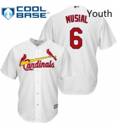 Youth Majestic St Louis Cardinals 6 Stan Musial Replica White Home Cool Base MLB Jersey Youth Majestic St Louis Cardinals 6 Stan Musial Replica White Home Cool Base MLB Jersey