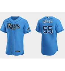 Men Tampa Bay Rays 55 Luke Raley Light Blue Flex Base Stitched Jersey Men Tampa Bay Rays 55 Luke Raley Light Blue Flex Base Stitched Jersey