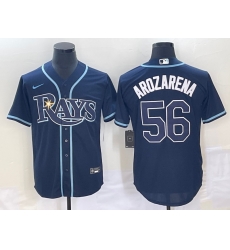 Men Tampa Bay Rays 56 Randy Arozarena Navy Cool Base Stitched Baseball Jersey 1 Men Tampa Bay Rays 56 Randy Arozarena Navy Cool Base Stitched Baseball Jersey 1