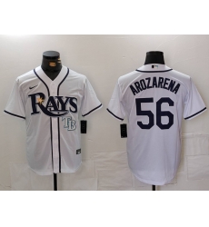 Men Tampa Bay Rays 56 Randy Arozarena White Cool Base Stitched Baseball Jersey Men Tampa Bay Rays 56 Randy Arozarena White Cool Base Stitched Baseball Jersey