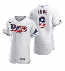 Men Tampa Bay Rays 8 Brandon Lowe Men Nike White Fluttering USA Flag Limited Edition Flex Base MLB Jersey Men Tampa Bay Rays 8 Brandon Lowe Men Nike White Fluttering USA Flag Limited Edition Flex Base MLB Jersey