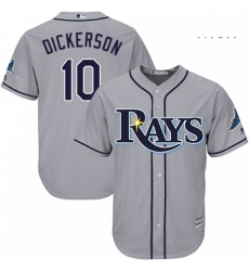Mens Majestic Tampa Bay Rays 10 Corey Dickerson Replica Grey Road Cool Base MLB Jersey Mens Majestic Tampa Bay Rays 10 Corey Dickerson Replica Grey Road Cool Base MLB Jersey