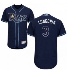 Mens Majestic Tampa Bay Rays 3 Evan Longoria Navy Blue Alternate Flex Base Authentic Collection MLB Jersey Mens Majestic Tampa Bay Rays 3 Evan Longoria Navy Blue Alternate Flex Base Authentic Collection MLB Jersey