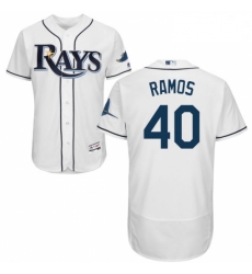 Mens Majestic Tampa Bay Rays 40 Wilson Ramos White Flexbase Authentic Collection MLB Jersey Mens Majestic Tampa Bay Rays 40 Wilson Ramos White Flexbase Authentic Collection MLB Jersey