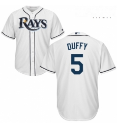 Mens Majestic Tampa Bay Rays 5 Matt Duffy Replica White Home Cool Base MLB Jersey Mens Majestic Tampa Bay Rays 5 Matt Duffy Replica White Home Cool Base MLB Jersey