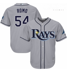 Mens Majestic Tampa Bay Rays 54 Sergio Romo Replica Grey Road Cool Base MLB Jersey Mens Majestic Tampa Bay Rays 54 Sergio Romo Replica Grey Road Cool Base MLB Jersey