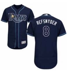 Mens Majestic Tampa Bay Rays 8 Rob Refsnyder Navy Blue Alternate Flex Base Authentic Collection MLB Jersey Mens Majestic Tampa Bay Rays 8 Rob Refsnyder Navy Blue Alternate Flex Base Authentic Collection MLB Jersey