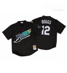 Mens Mitchell and Ness 1998 Tampa Bay Rays 12 Wade Boggs Authentic Black Throwback MLB Jersey Mens Mitchell and Ness 1998 Tampa Bay Rays 12 Wade Boggs Authentic Black Throwback MLB Jersey
