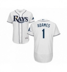 Mens Tampa Bay Rays 1 Willy Adames Home White Home Flex Base Authentic Collection Baseball Jersey Mens Tampa Bay Rays 1 Willy Adames Home White Home Flex Base Authentic Collection Baseball Jersey