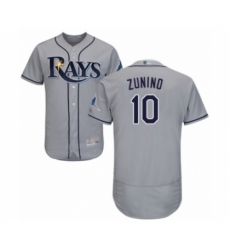 Men's Tampa Bay Rays #10 Mike Zunino Grey Road Flex Base Authentic Collection Baseball Player Jersey Men's Tampa Bay Rays #10 Mike Zunino Grey Road Flex Base Authentic Collection Baseball Player Jersey