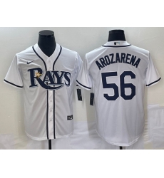 Men's Tampa Bay Rays #56 Randy Arozarena White Stitched MLB Cool Base Nike Jersey Men's Tampa Bay Rays #56 Randy Arozarena White Stitched MLB Cool Base Nike Jersey