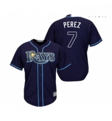 Mens Tampa Bay Rays 7 Michael Perez Replica Navy Blue Alternate Cool Base Baseball Jersey Mens Tampa Bay Rays 7 Michael Perez Replica Navy Blue Alternate Cool Base Baseball Jersey