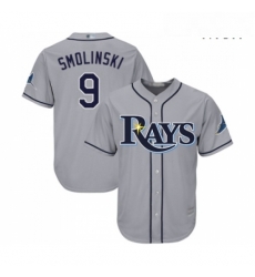 Mens Tampa Bay Rays 9 Jake Smolinski Replica Grey Road Cool Base Baseball Jersey Mens Tampa Bay Rays 9 Jake Smolinski Replica Grey Road Cool Base Baseball Jersey