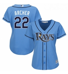 Womens Majestic Tampa Bay Rays 22 Chris Archer Replica Light Blue Alternate 2 Cool Base MLB Jersey Womens Majestic Tampa Bay Rays 22 Chris Archer Replica Light Blue Alternate 2 Cool Base MLB Jersey