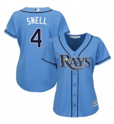 Womens Majestic Tampa Bay Rays 4 Blake Snell Authentic Light Blue Alternate 2 Cool Base MLB Jersey Womens Majestic Tampa Bay Rays 4 Blake Snell Authentic Light Blue Alternate 2 Cool Base MLB Jersey