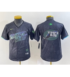 Youth Tampa Bay Rays Team Big Logo Charcoal 2024 City Connect Limited Stitched Baseball Jersey Youth Tampa Bay Rays Team Big Logo Charcoal 2024 City Connect Limited Stitched Baseball Jersey