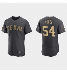 Men Texas Rangers 54 Martin Perez 2022 All Star Charcoal Flex Base Stitched Baseball Jersey Men Texas Rangers 54 Martin Perez 2022 All Star Charcoal Flex Base Stitched Baseball Jersey