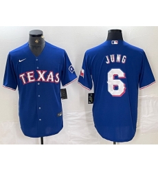 Men Texas Rangers 6 Josh Jung Royal Cool Base Stitched Baseball Jersey Men Texas Rangers 6 Josh Jung Royal Cool Base Stitched Baseball Jersey