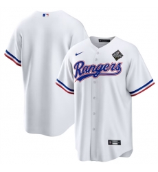 Men Texas Rangers Blank White 2023 World Series Stitched Baseball Jersey Men Texas Rangers Blank White 2023 World Series Stitched Baseball Jersey