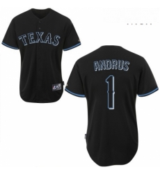 Mens Majestic Texas Rangers 1 Elvis Andrus Replica Black Fashion MLB Jersey Mens Majestic Texas Rangers 1 Elvis Andrus Replica Black Fashion MLB Jersey