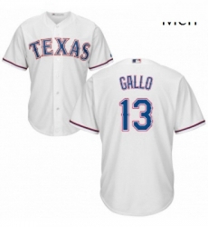 Mens Majestic Texas Rangers 13 Joey Gallo Replica White Home Cool Base MLB Jersey Mens Majestic Texas Rangers 13 Joey Gallo Replica White Home Cool Base MLB Jersey