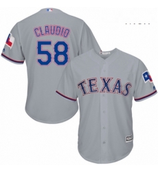 Mens Majestic Texas Rangers 58 Alex Claudio Replica Grey Road Cool Base MLB Jersey Mens Majestic Texas Rangers 58 Alex Claudio Replica Grey Road Cool Base MLB Jersey